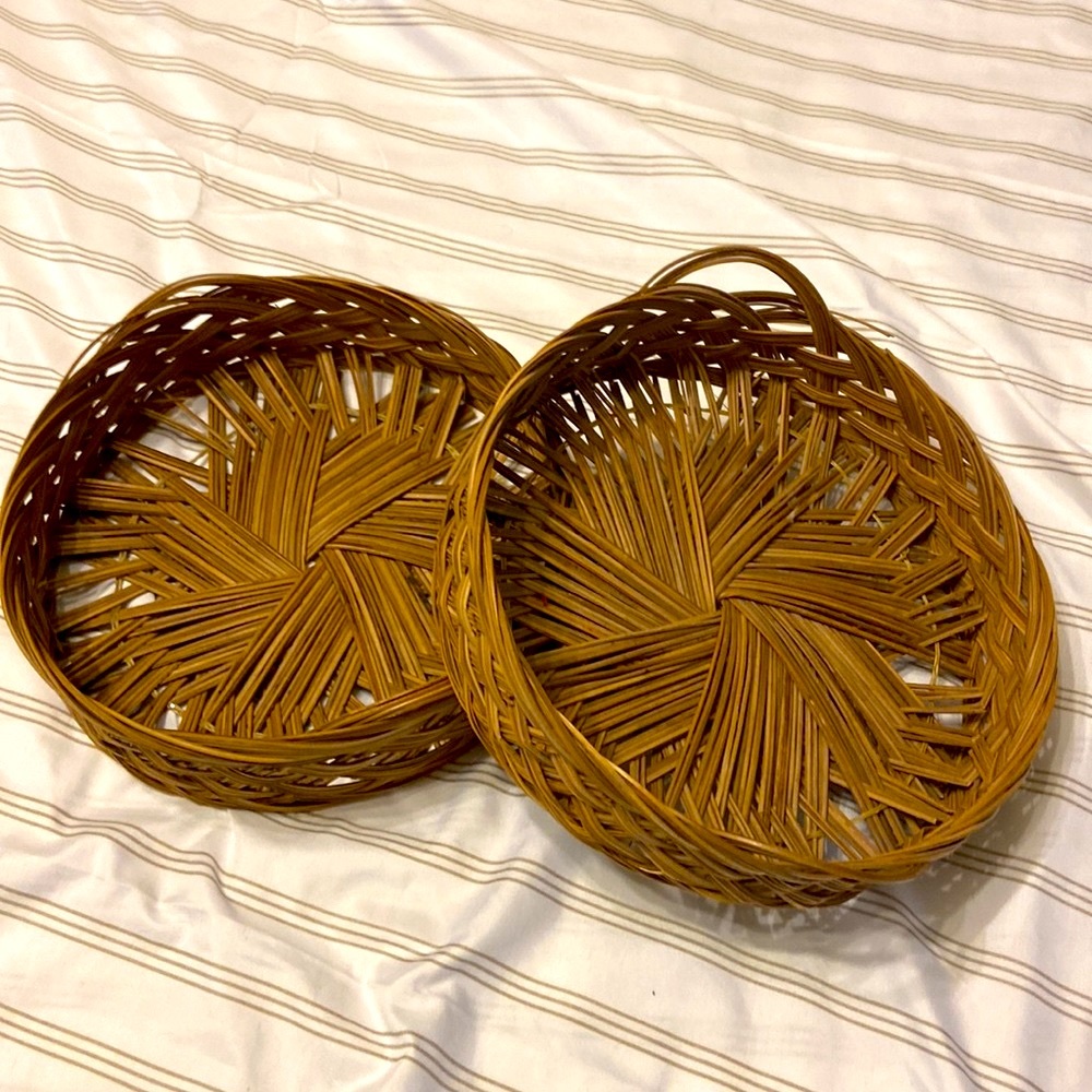 2 Wicker Baskets - BOHO